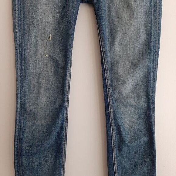 RAG & BONE \ Mid-Rise Skinny Destroyed Blue Jeans Sz 26 - Picture 3 of 16